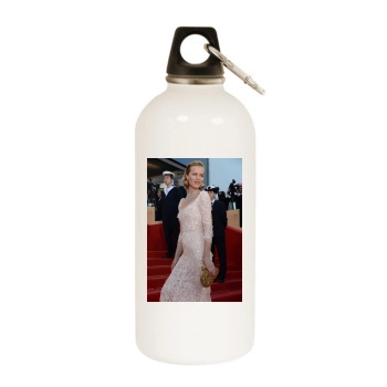 Eva Herzigova White Water Bottle With Carabiner