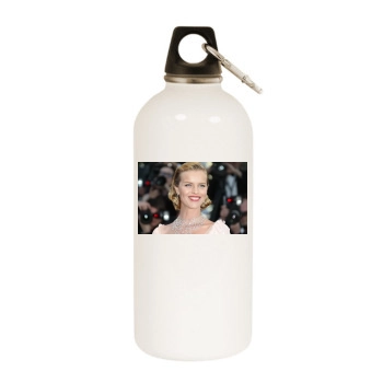 Eva Herzigova White Water Bottle With Carabiner