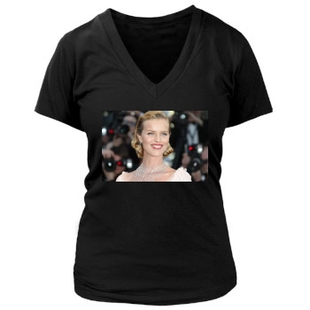 Eva Herzigova Women's Deep V-Neck TShirt