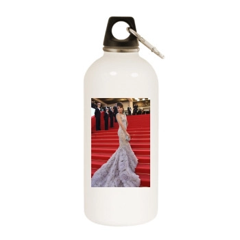 Eva Longoria White Water Bottle With Carabiner