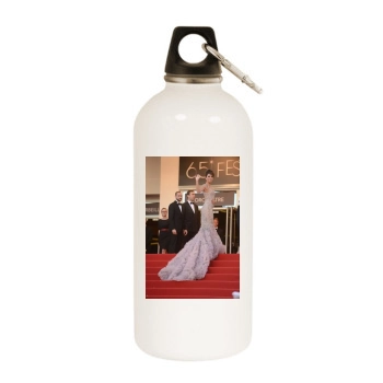 Eva Longoria White Water Bottle With Carabiner