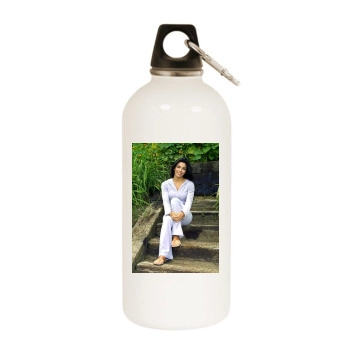 Eva Longoria White Water Bottle With Carabiner