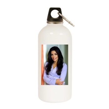 Eva Longoria White Water Bottle With Carabiner