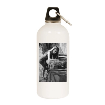 Brigitte Bardot White Water Bottle With Carabiner