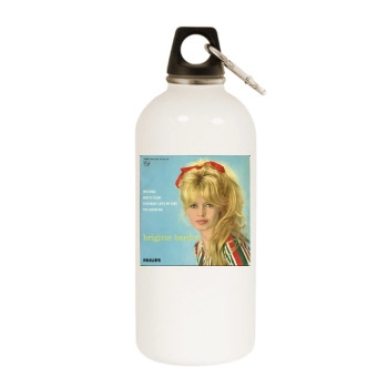 Brigitte Bardot White Water Bottle With Carabiner