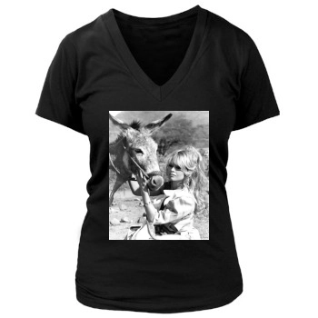 Brigitte Bardot Women's Deep V-Neck TShirt