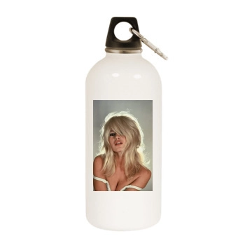 Brigitte Bardot White Water Bottle With Carabiner