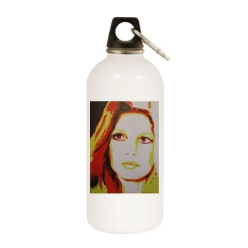 Brigitte Bardot White Water Bottle With Carabiner