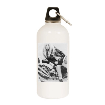 Brigitte Bardot White Water Bottle With Carabiner