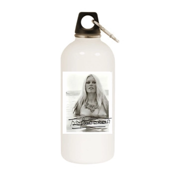 Brigitte Bardot White Water Bottle With Carabiner