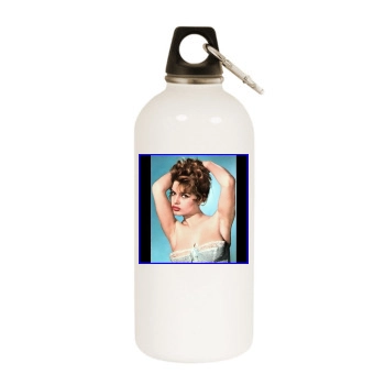 Brigitte Bardot White Water Bottle With Carabiner