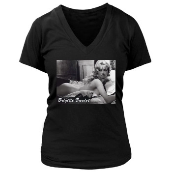 Brigitte Bardot Women's Deep V-Neck TShirt