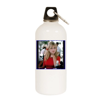 Brigitte Bardot White Water Bottle With Carabiner