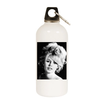 Brigitte Bardot White Water Bottle With Carabiner