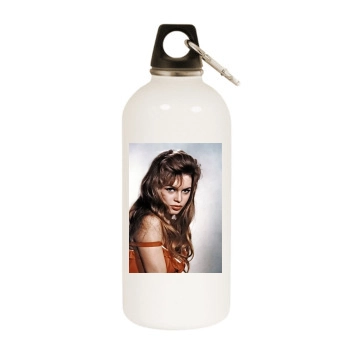 Brigitte Bardot White Water Bottle With Carabiner