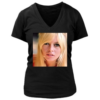 Brigitte Bardot Women's Deep V-Neck TShirt