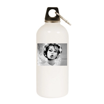 Brigitte Bardot White Water Bottle With Carabiner