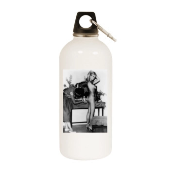 Brigitte Bardot White Water Bottle With Carabiner