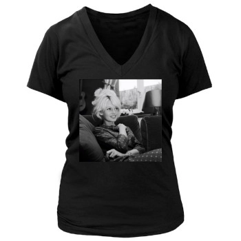 Brigitte Bardot Women's Deep V-Neck TShirt