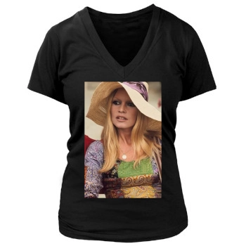 Brigitte Bardot Women's Deep V-Neck TShirt