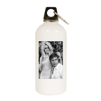 Brigitte Bardot White Water Bottle With Carabiner