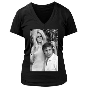 Brigitte Bardot Women's Deep V-Neck TShirt