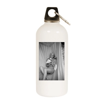 Brigitte Bardot White Water Bottle With Carabiner