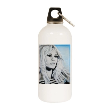 Brigitte Bardot White Water Bottle With Carabiner