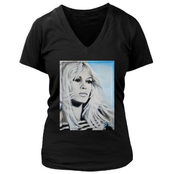 Brigitte Bardot Women's Deep V-Neck TShirt