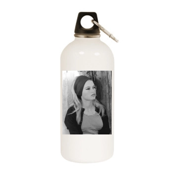 Brigitte Bardot White Water Bottle With Carabiner