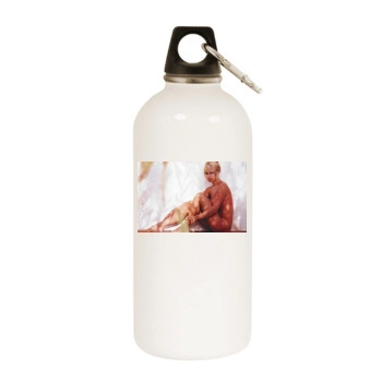 Brigitte Bardot White Water Bottle With Carabiner