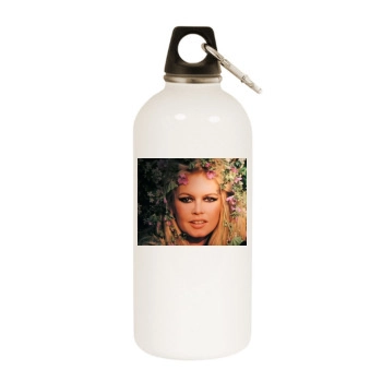 Brigitte Bardot White Water Bottle With Carabiner