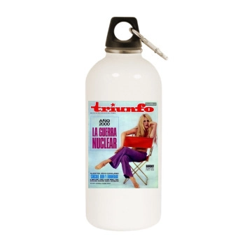 Brigitte Bardot White Water Bottle With Carabiner