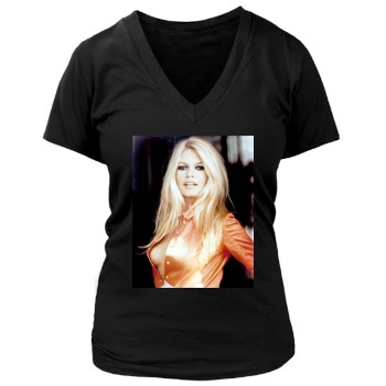 Brigitte Bardot Women's Deep V-Neck TShirt