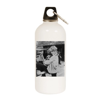 Brigitte Bardot White Water Bottle With Carabiner