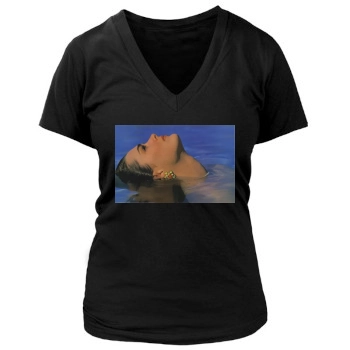 Brooke Shields Women's Deep V-Neck TShirt