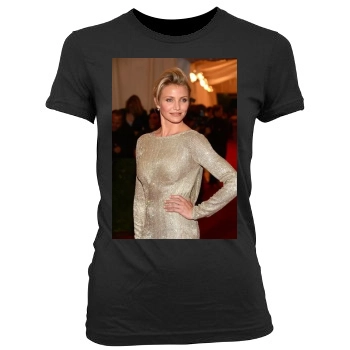 Cameron Diaz Women's Junior Cut Crewneck T-Shirt