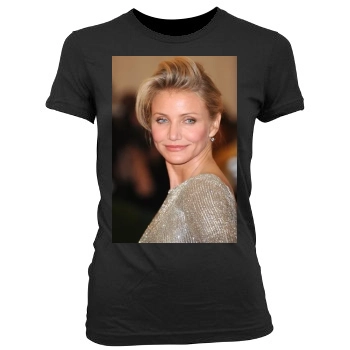 Cameron Diaz Women's Junior Cut Crewneck T-Shirt