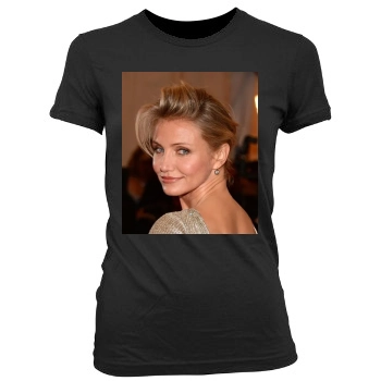 Cameron Diaz Women's Junior Cut Crewneck T-Shirt