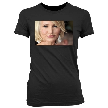 Cameron Diaz Women's Junior Cut Crewneck T-Shirt