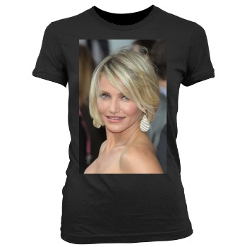 Cameron Diaz Women's Junior Cut Crewneck T-Shirt