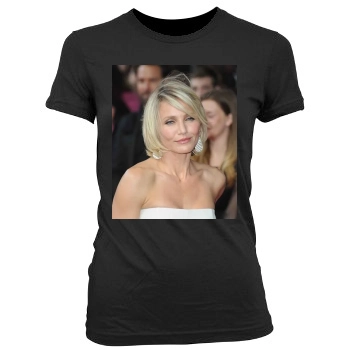 Cameron Diaz Women's Junior Cut Crewneck T-Shirt