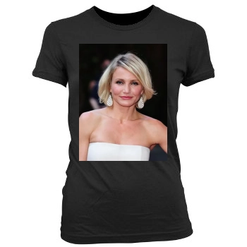 Cameron Diaz Women's Junior Cut Crewneck T-Shirt