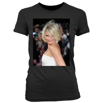 Cameron Diaz Women's Junior Cut Crewneck T-Shirt