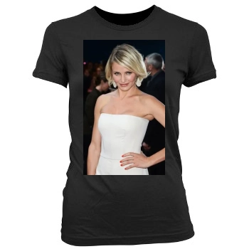 Cameron Diaz Women's Junior Cut Crewneck T-Shirt