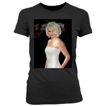 Cameron Diaz Women's Junior Cut Crewneck T-Shirt