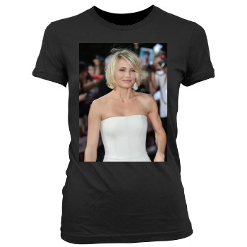 Cameron Diaz Women's Junior Cut Crewneck T-Shirt