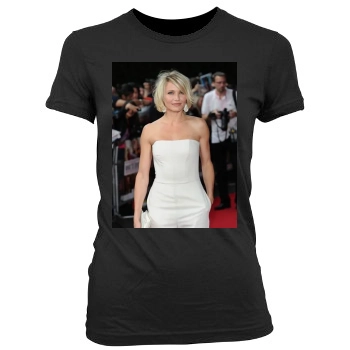 Cameron Diaz Women's Junior Cut Crewneck T-Shirt