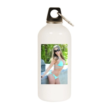 Carmen Electra White Water Bottle With Carabiner