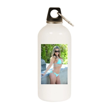 Carmen Electra White Water Bottle With Carabiner